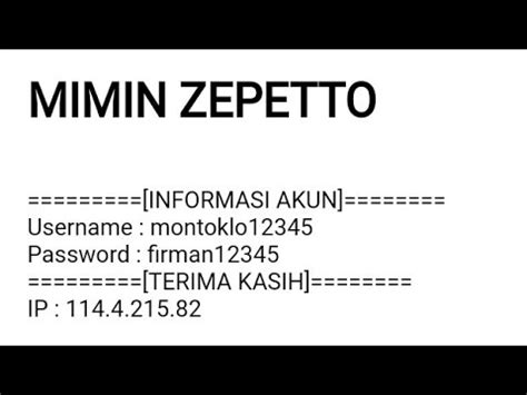 Bagi bagi akun pb zeppeto. Bagi Bagi Akun Pb Zeppeto / Password Pb Orang - Ethelene ...