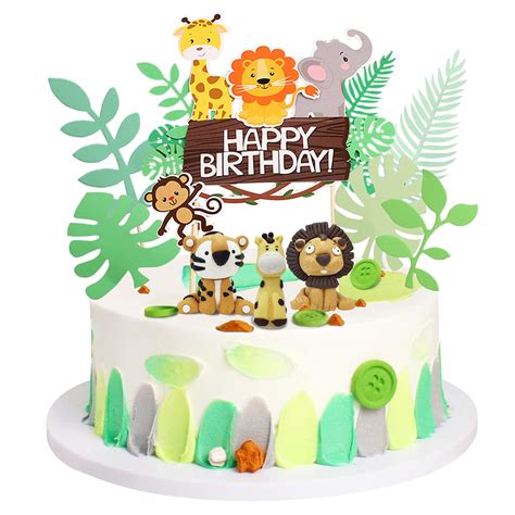 Buy Cnorialy 11 Pcs Jungle Safari Animal Cake Toppers 3d Resin Animal