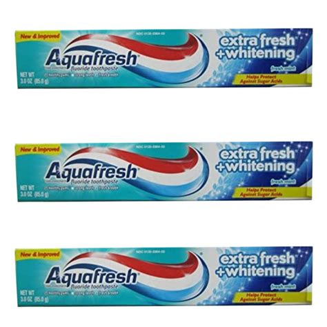 Pack Of 3 Aquafresh Extra Fresh Whitening Tube Toothpaste 30 Oz