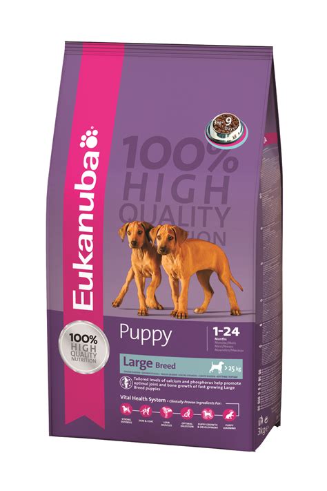 Complete and balanced nutrition for large breed dogs 15 months or older, weighing over 55 lbs. Eukanuba Puppy Large Breed 3kg
