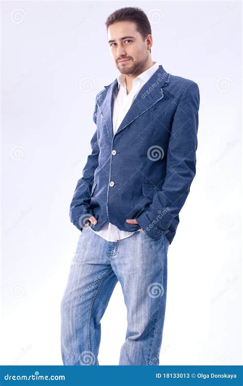 Photo Of Awesome Guy In Jeans Stock Image Image Of Beauty Beautiful