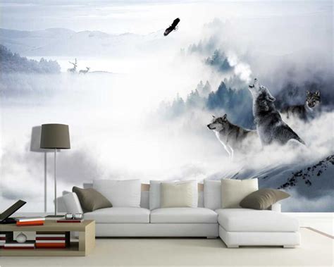 Beibehang Custom Wallpaper Modern Simple Tv Background Wall Wolf Totem