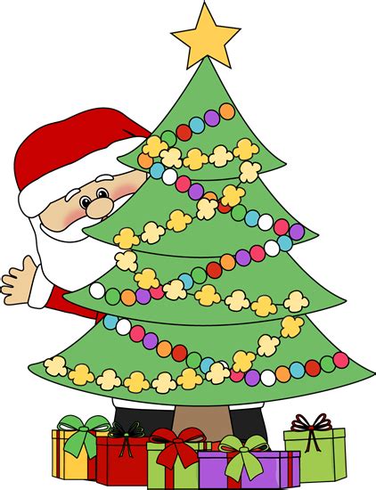 christmas tree with presents clip art clipart best