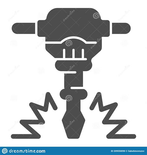 Construction Jackhammer Solid Icon, Labour Day Concept, Concrete