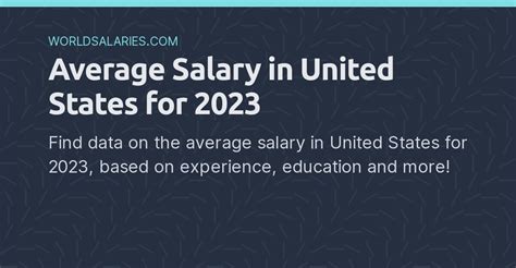 Average Salary In United States For 2023