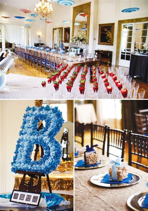 Elegant Blue Boy Baby Shower Ideas! // Hostess with the ...