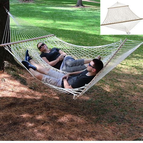 Outdoor Single Person Swing Hanging Camping Cotton Bed Patio Spreader Hammock Us Ebay