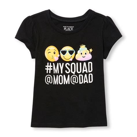 Toddler Girls Short Sleeve Glitter 'MySquad Mom Dad' Graphic Tee | Toddler girl tees, Toddler ...