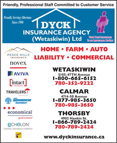 We don't sell you boat insurance, we deliver peace of mind insurance solutions for boaters. Dyck Insurance Agency (Wetaskiwin) Ltd - Wetaskiwin, AB - 5105 47 Ave | Canpages