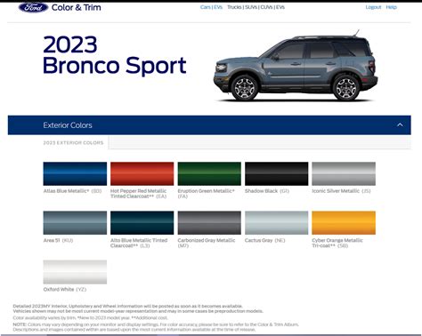 2023 Ford Bronco Sport Badlands Colors Concept