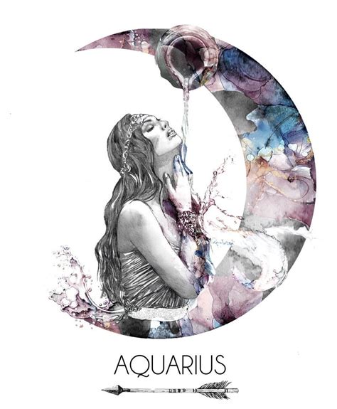 Zodiac Artwork Aquarius Print Etsy