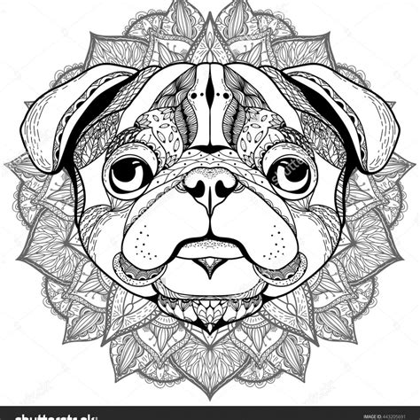 Adult Coloring Pages Pug At Free Printable Colorings