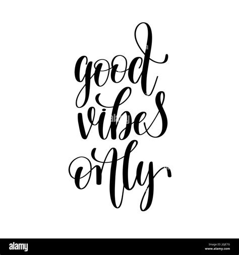 Good Vibes Only Black And White Positive Quote Stock Vector Image And Art