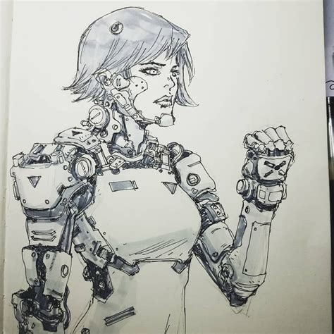 Sunday Sketching Sketch Art Scifi Robot Mecha Girl Sketchbook