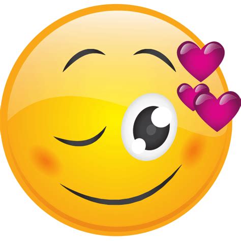 Smiling face with smiling eyes and three hearts. Wink With Hearts Smiley - DesiComments.com
