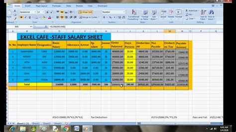 Salary Sheet In Excel Use Sum And If Formulaएक्सेल में सैलरी शीट कैसे