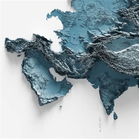 Asia Shaded Relief Map Visual Wall Maps Studio