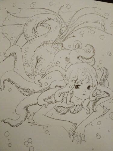 Pop Manga Mermaids And Other Sea Creatures A Coloring Book By Derrico