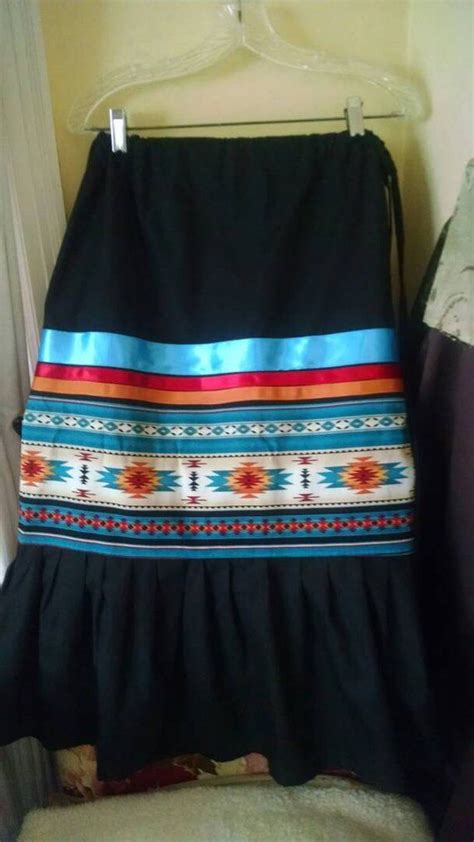 Womens S M Skirt Native American Style Southern Cloth Solid Etsy