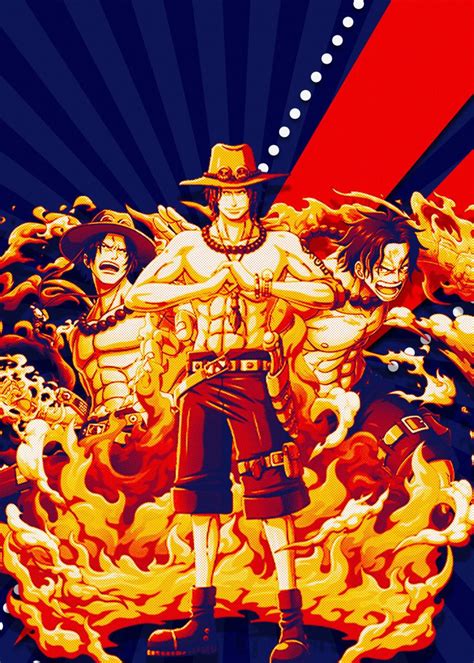 Portgas D Ace Poster By Lost Boys Dsgn Displate One Piece Manga