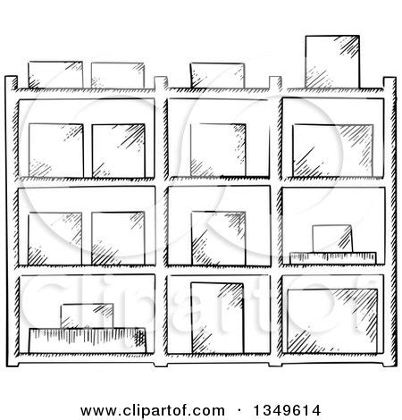 Download rack cliparts and use any clip art,coloring,png graphics in your website, document or presentation. Clipart of a Black and White Sketched Warehouse Rack with ...