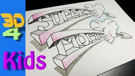 Check out our pencil drawing selection for the very best in unique or custom, handmade pieces from our graphite shops. easy 3d Best Mother's day DRAWING ever.... draw SUPER MOM ...
