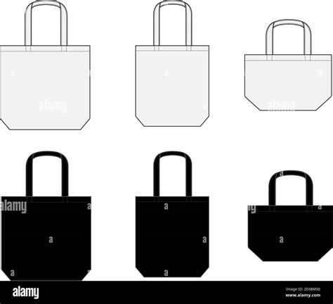 Tote Bag Ecobag Shopping Bag Template Vector Illustration Set Various Types Stock Vector