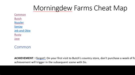 Morningdew Farms Cheat Map · 스팀