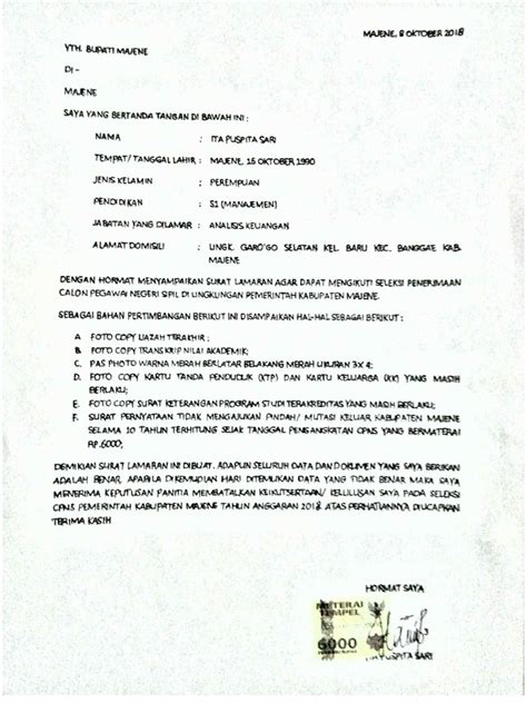 Contoh surat lamaran kerja yang baik dan benar untuk melamar pekerjaan di berbagai instansi baik bumn maupun swasta lengkap dengan file.doc siap untuk didownload dan diprint out/cetak. surat lamaran.pdf