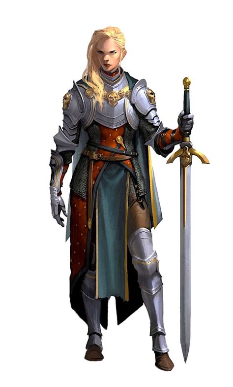 Female Human Fighter Knight Paladin Pathfinder E Pfrpg Pfsrd Dnd D D