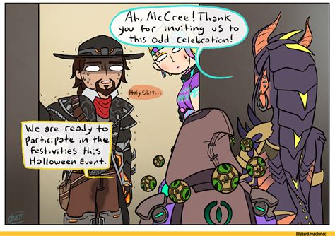 Overwatch Halloween Party Mccree Reaper Zenyatta Symmetra Zarya