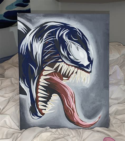 Scary Venom Canvas Painting 11inx14in Etsy