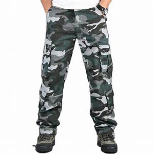 Men Camouflage Pants Multi Pocket Functional Camo Tactical Pants Mens