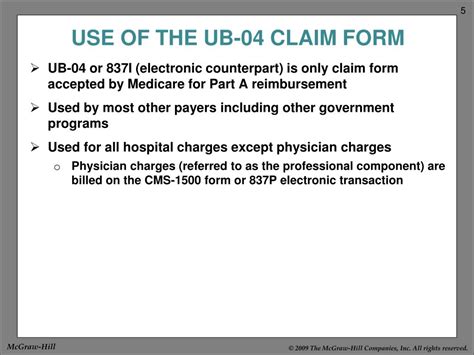 Ppt The Ub 04 Claim Form Powerpoint Presentation Free Download Id