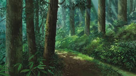 Wallpaper Studio Ghibli Forest Green Background Trees 3840x2160