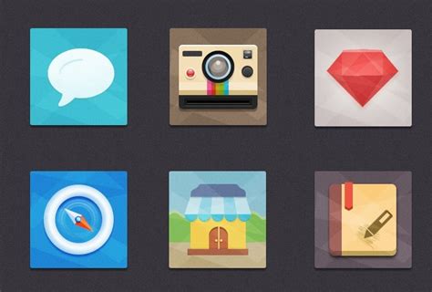 Free 6 Flat And Colored App Icons Psd Titanui