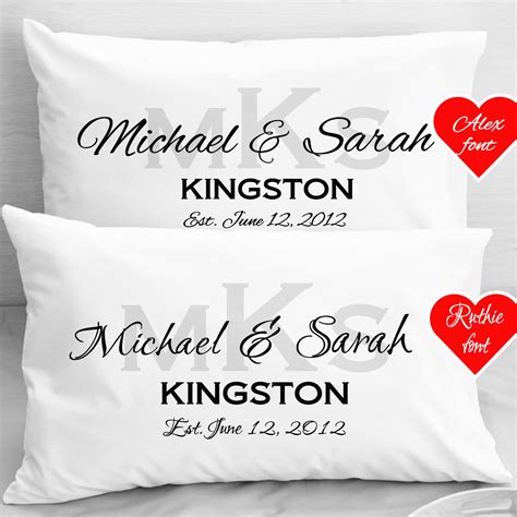 Artist lori blum has more than 15 years experience in the decorative pillow business. Personalized Wedding Pillow Cases Anniversary by eugenie2 on Etsy