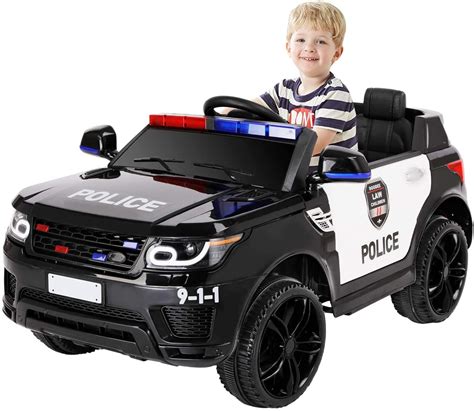 Bahom Kids Ride On Police Car Toys Electric 12v Battery Powered Vehicle