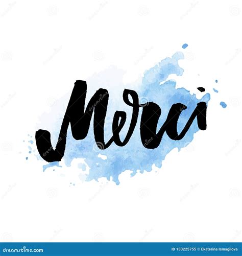 Merci French Word Meaning Thank You Custom Hand Lettering For Your