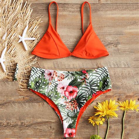 Buy Women Print Push Up Padded Bra Beach Bikini Set Swimsuit Beachwear Swimwear At Affordable