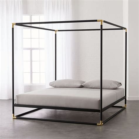 Canopy beds are more bohemian than the regular kind and it's safe to assume that the canopy makes all the difference. Modern Canopy Beds | CB2 in 2020 | Metal canopy bed ...