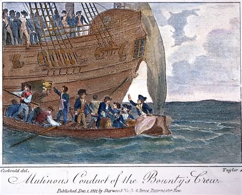 Bounty Mutinyncaptain William Bligh With 18 Loyal Men Cast Adrift By The Mutinous Crew Aboard