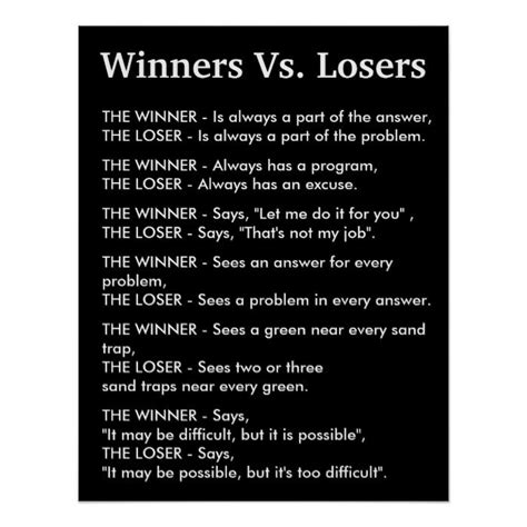 Winners Vs Losers Poster Size Gender Unisex Age Group Adult