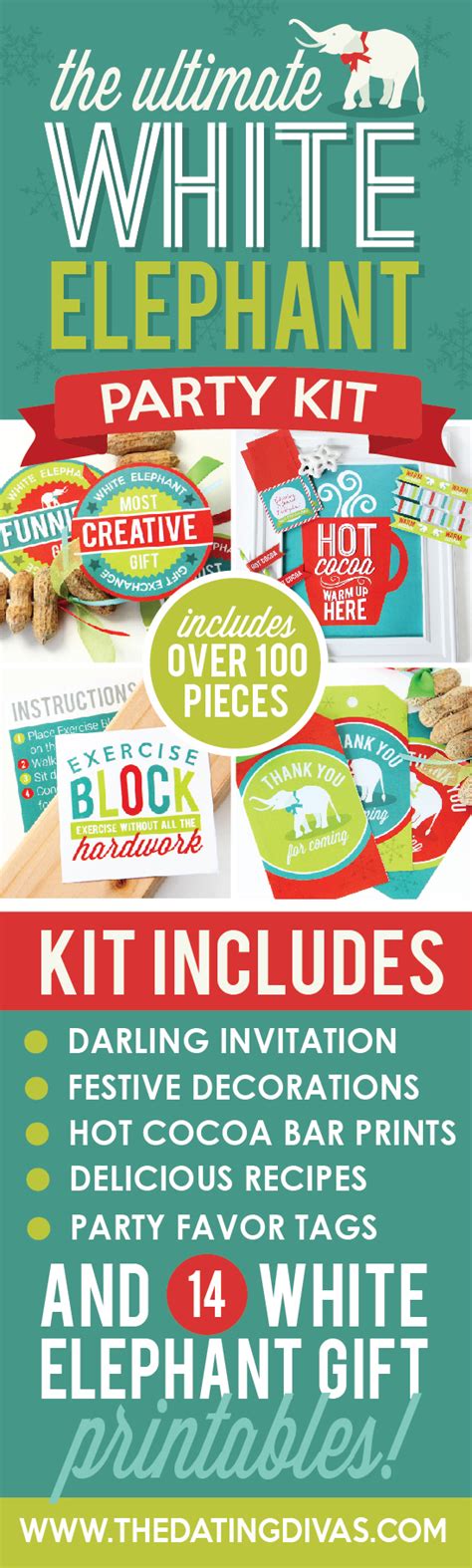 I definitely wrote down some of the recipes! White Elephant Party Printable Kit