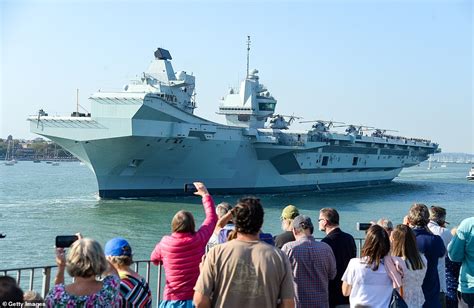 Royal Navy S New Bn Aircraft Carrier HMS Queen Elizabeth Finally Sets Sail From Portsmouth