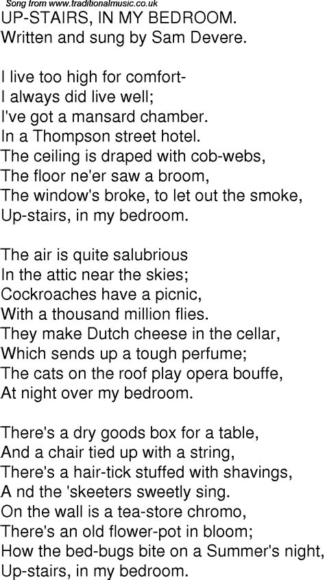Check spelling or type a new query. Old Time Song Lyrics for 07 Up Stairs In My Bedroom