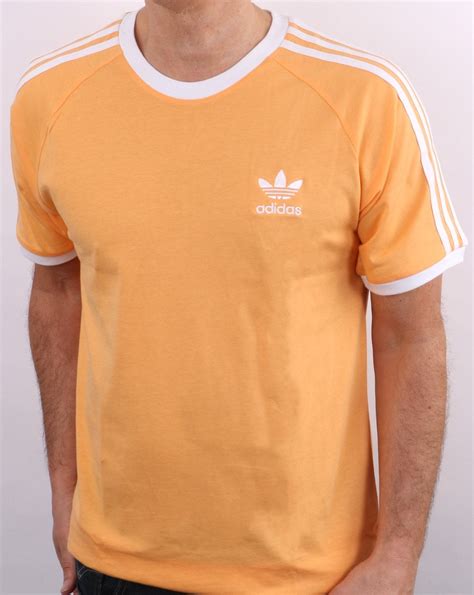 Adidas Originals 3 Stripes T Shirt Hazy Orange 80s Casual Classics
