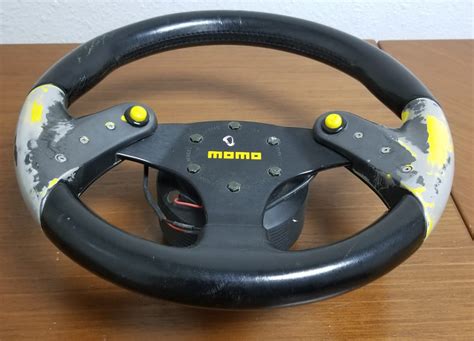 Momo F1 Concept Steering Wheel Dual Nos Button Black Leather Made In