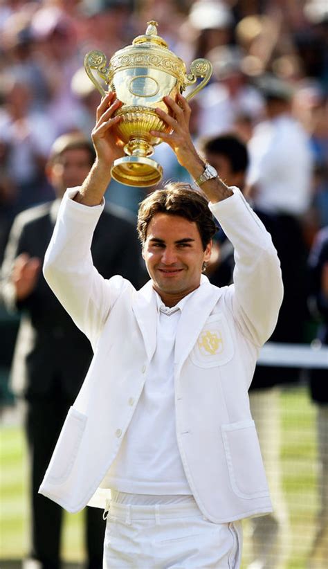 He is also the only player to have won two of the grand slam events (wimbledon and the us open) five times running. Roger Federer at the Wimbledon Championships