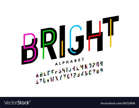 Bright Colorful Style Font Design Creative Vector Image